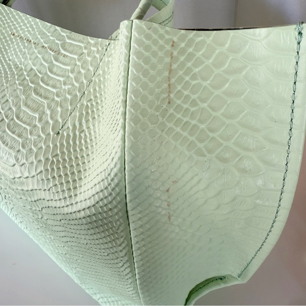 NWT Ampersand As Apostrophe Mint Python Textured Half Tote - Picture 12 of 12
